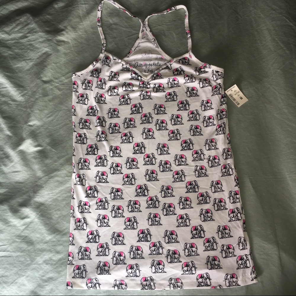 NWT Aeropostale Tank w Elephant Pattern